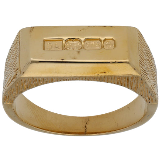 9ct Gold Crest/Emblem Signet Ring Size T