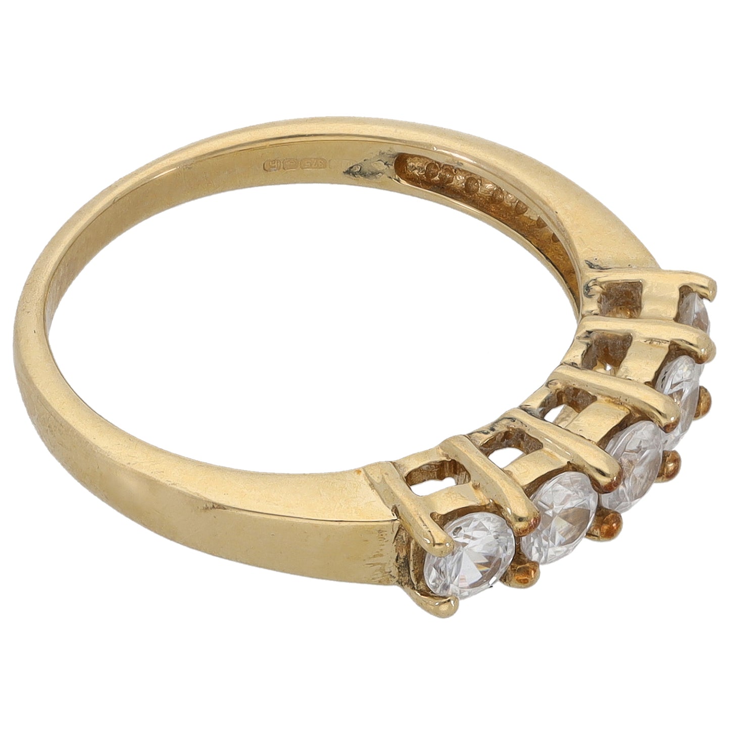 9ct Gold Zircon Half Eternity Ring Size N