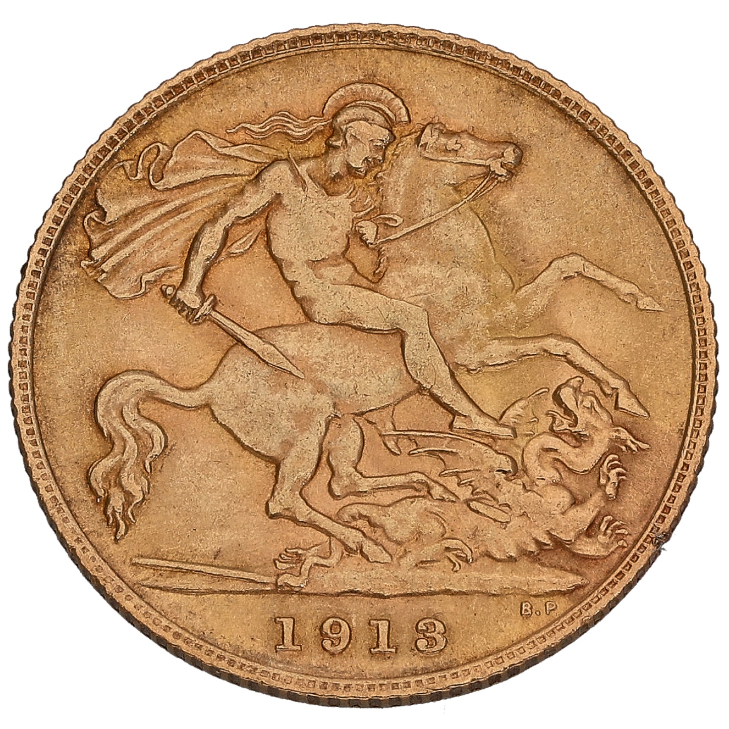 22ct Gold King George V Half Sovereign Coin 1913