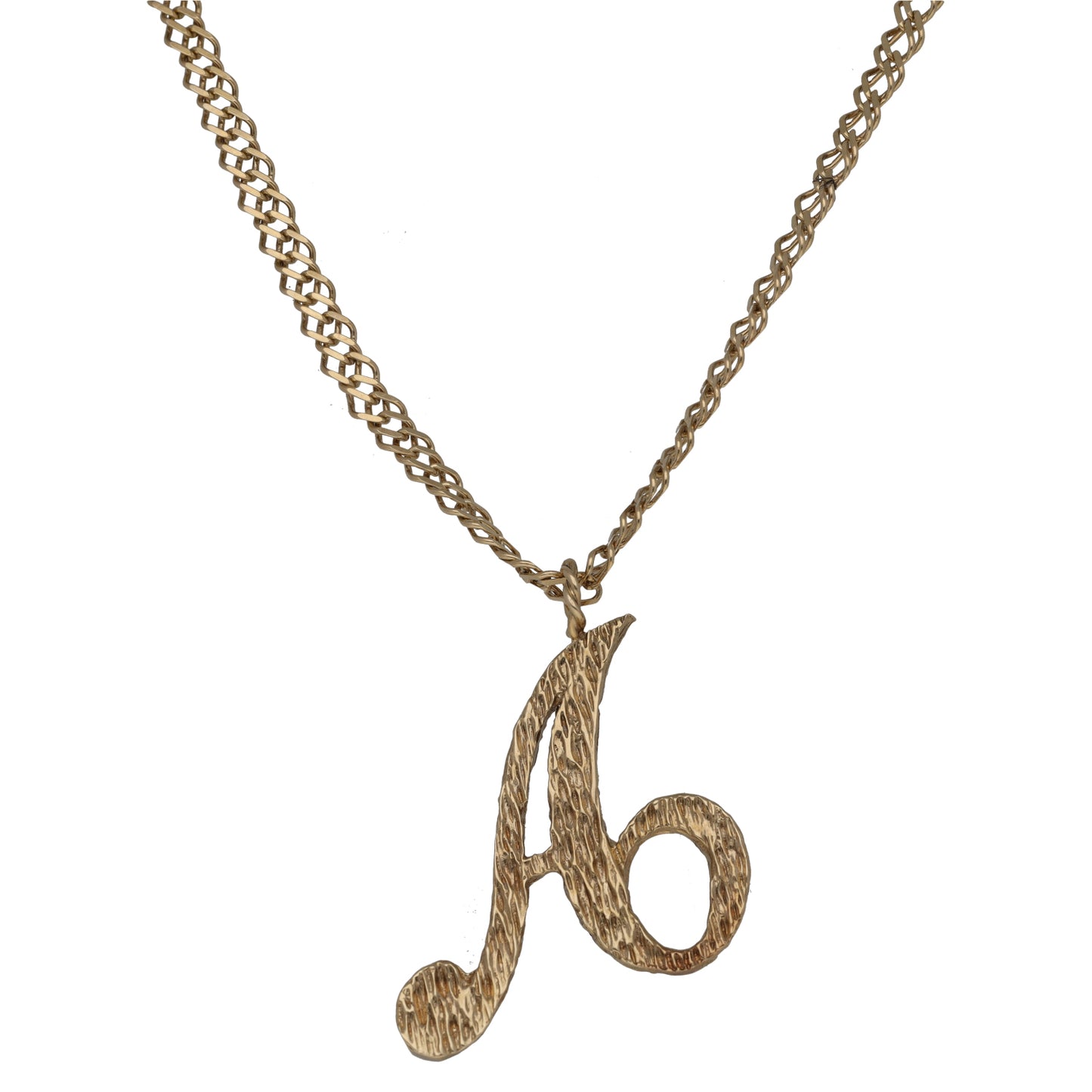 9ct Gold Initial A Pendant With Chain