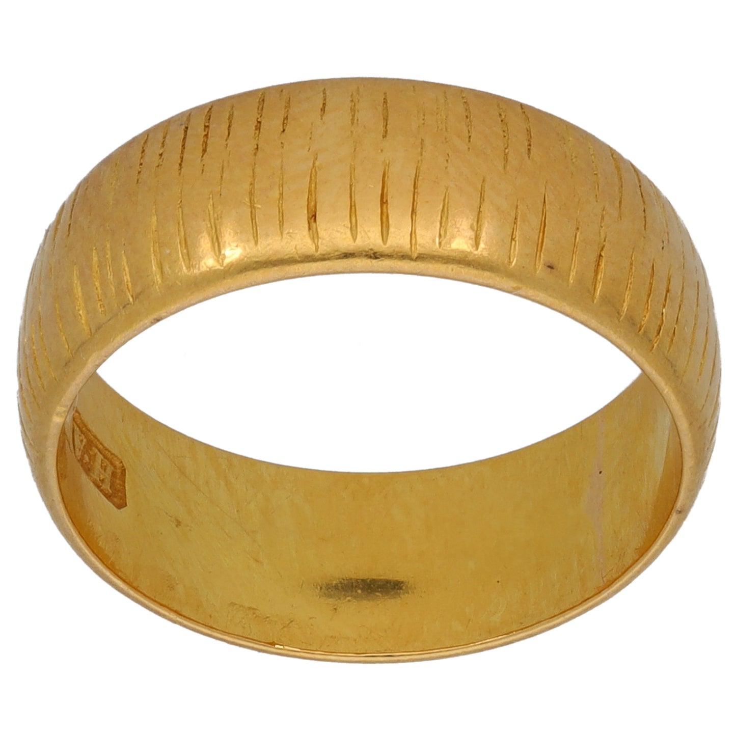 22ct Gold Patterned Wedding Ring Size L