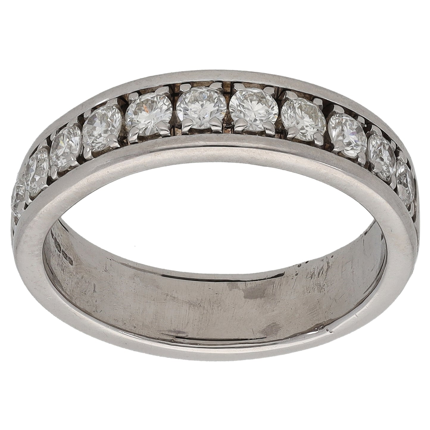 18ct Gold 0.55ct Diamond Half Eternity Ring Size L