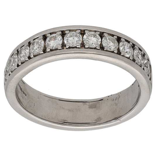 18ct Gold 0.55ct Diamond Half Eternity Ring Size L