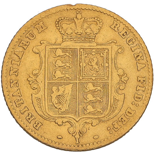 22ct Gold Queen Victoria Half Sovereign Coin 1866