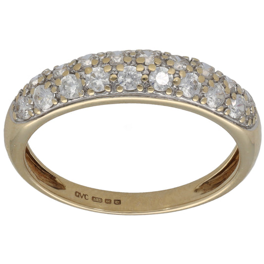 14ct Gold Cubic Zirconia Half Eternity Ring Size O