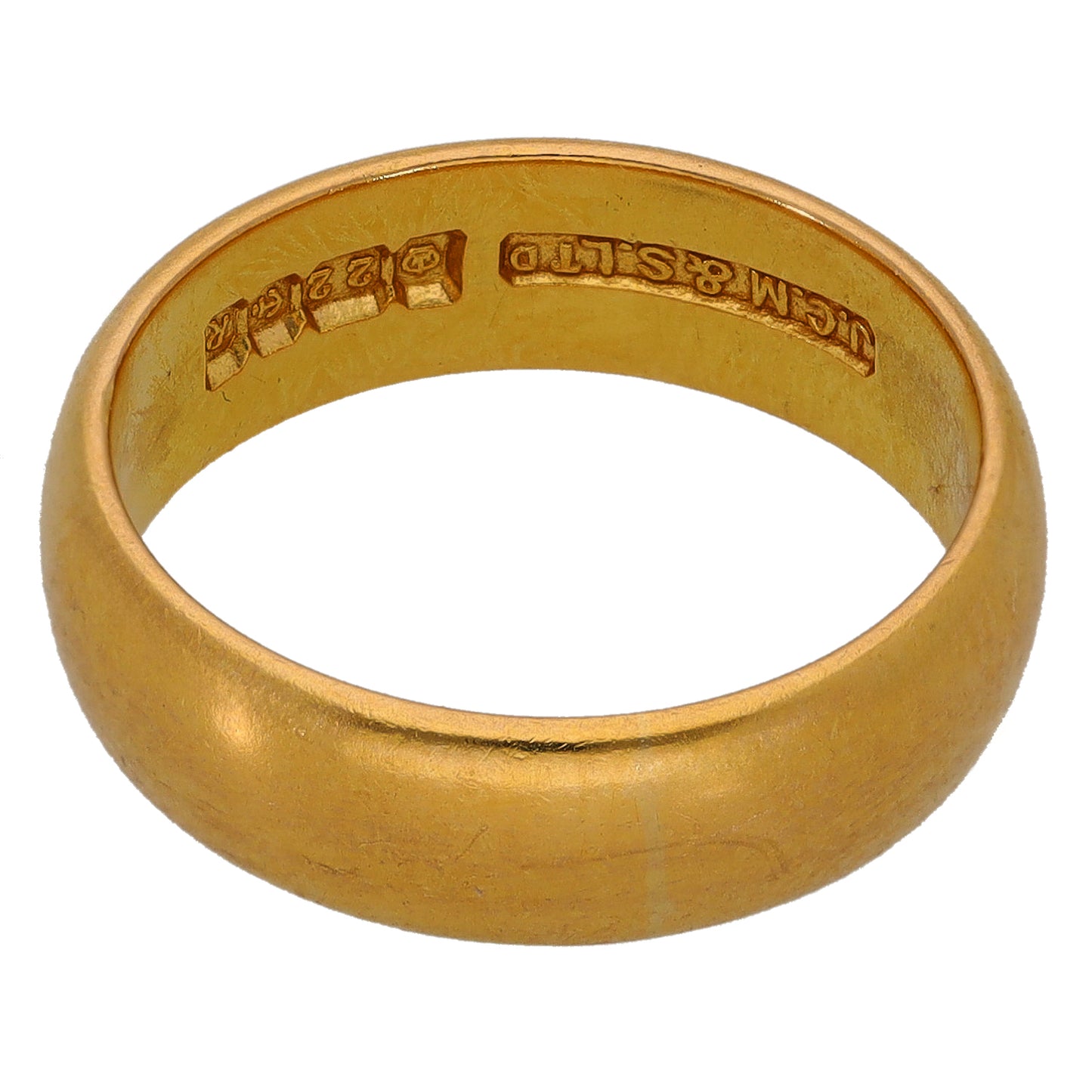 22ct Gold Plain Wedding Ring Size M