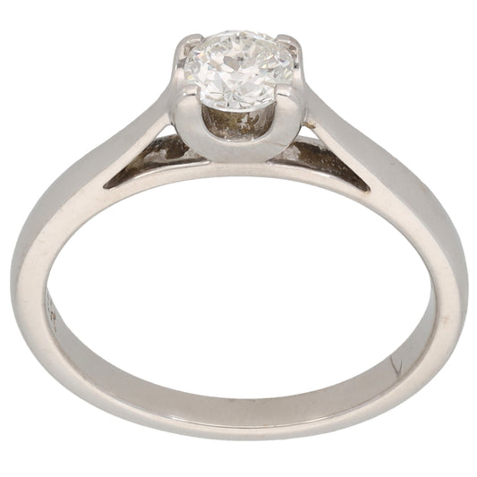 18ct White Gold 0.40ct Diamond Solitaire Ring Size M