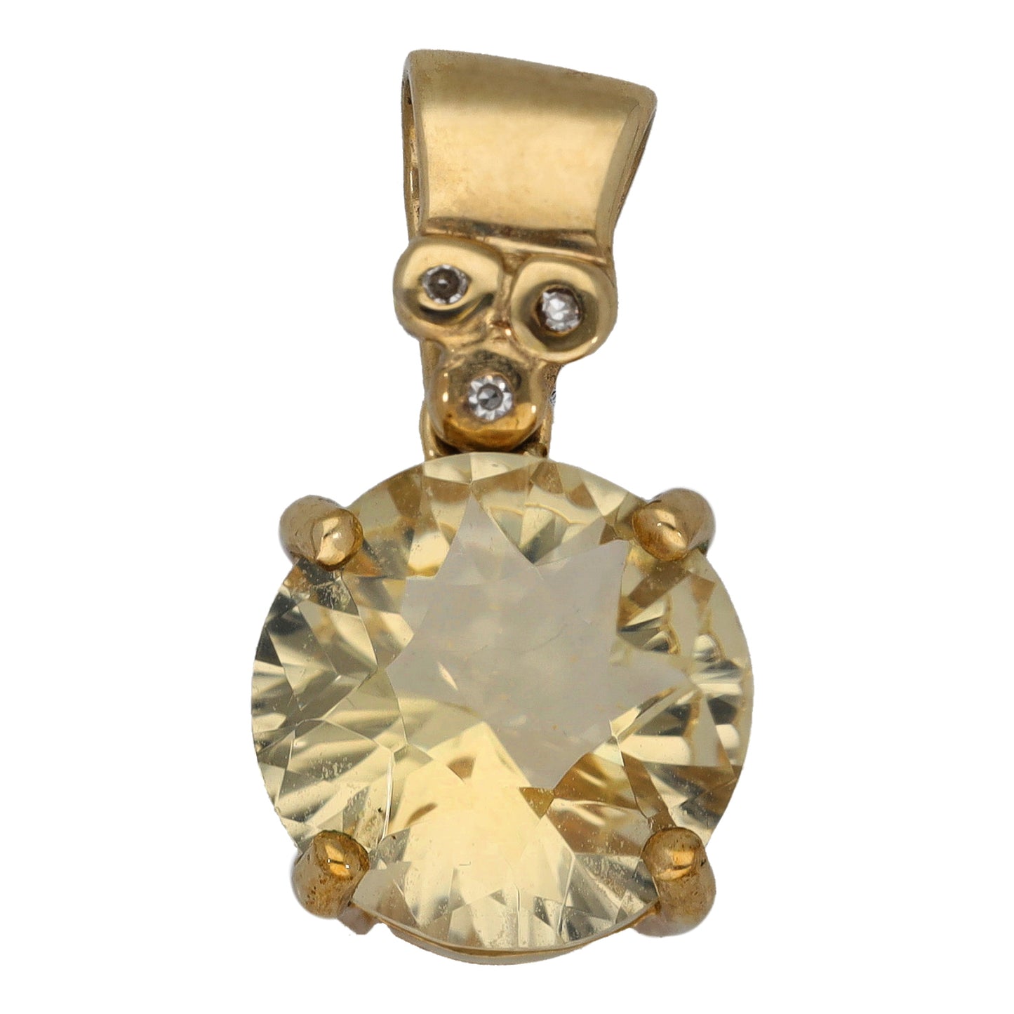 9ct Gold Quartz & Imitation Dress/Cocktail Pendant