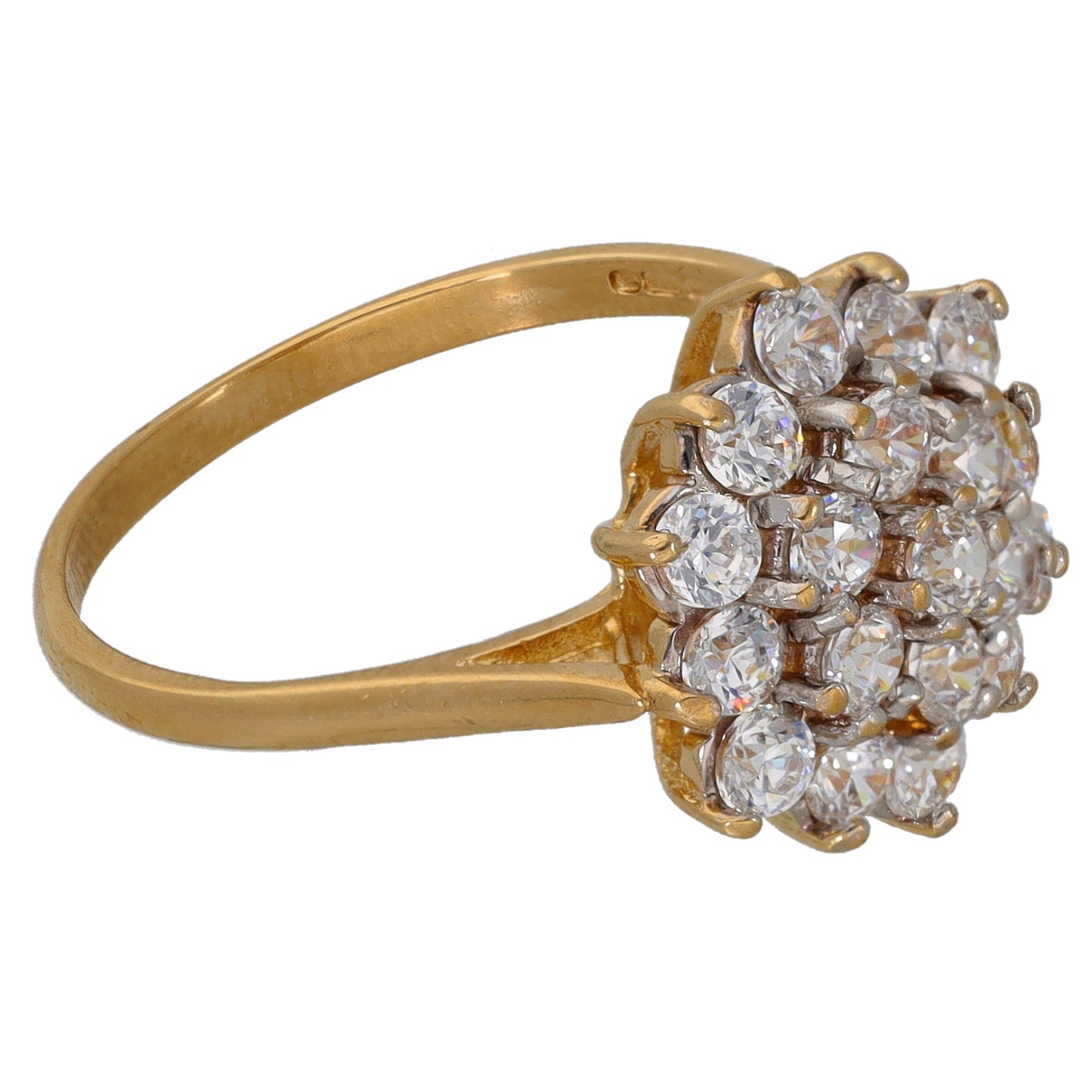 9ct Gold Cubic Zirconia Dress/Cocktail Ring Size O