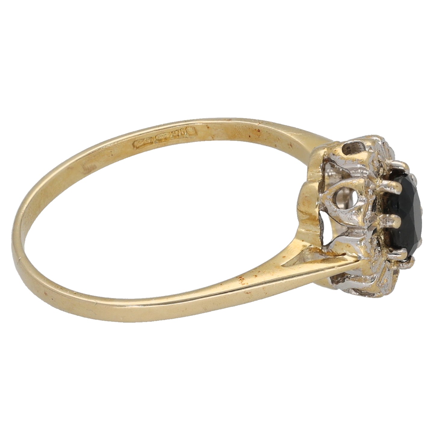 9ct Gold 0.02ct Diamond & Sapphire Dress/Cocktail Ring Size M