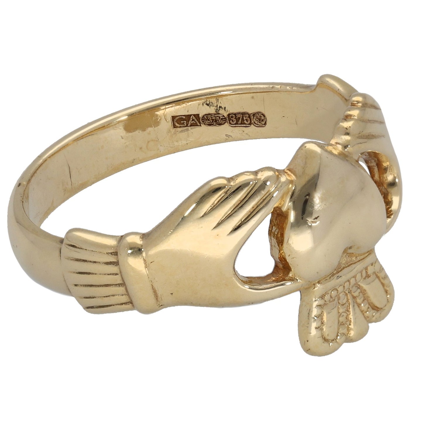 9ct Gold Claddagh Ring Size T