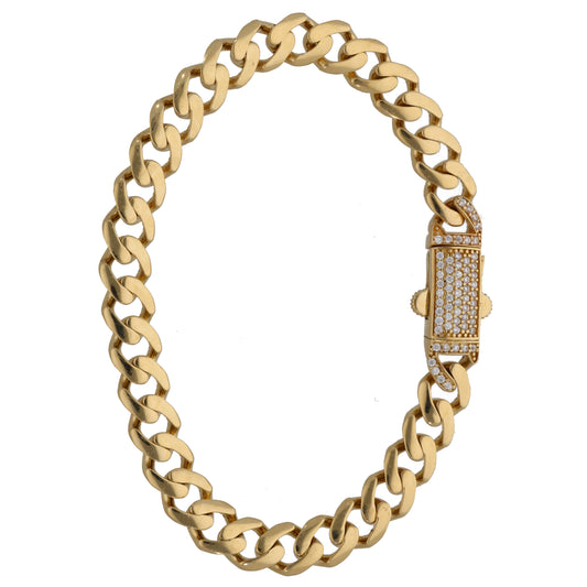 14ct Gold Cubic Zirconia Curb Bracelet