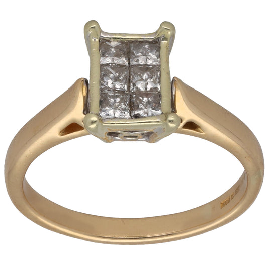 18ct Gold 0.42ct Diamond Cluster Ring Size M