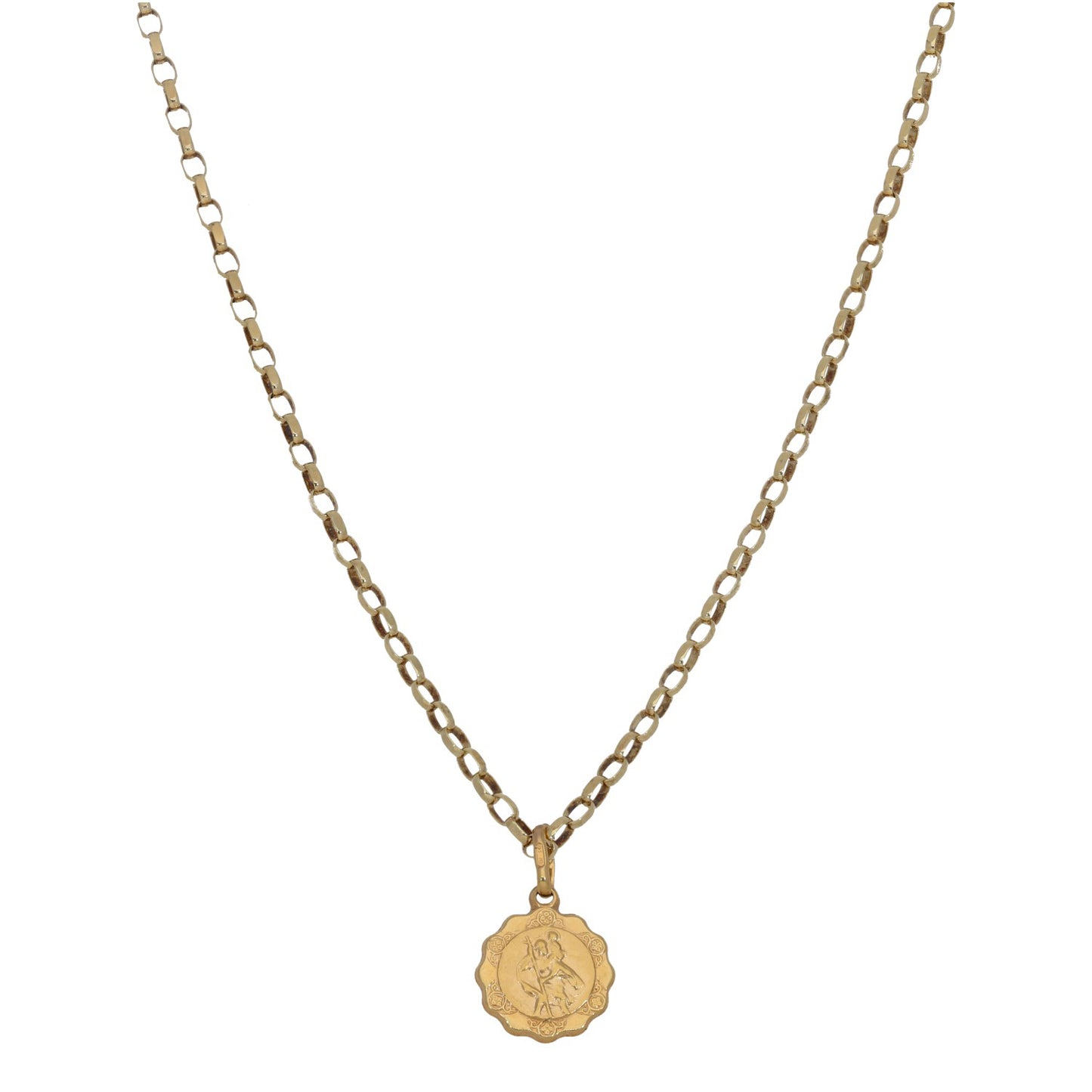 9ct Gold St Christopher Pendant With Chain
