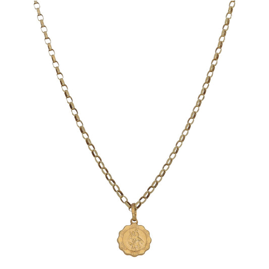 9ct Gold St Christopher Pendant With Chain