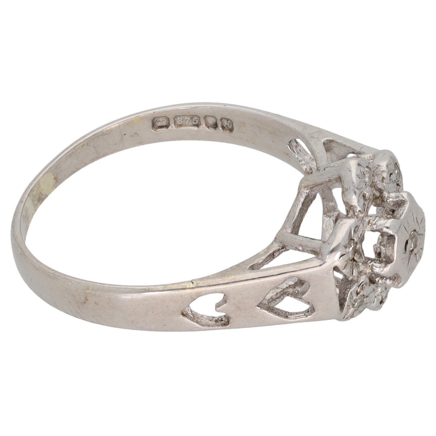 9ct Gold 0.07ct Diamond Cluster Ring Size M