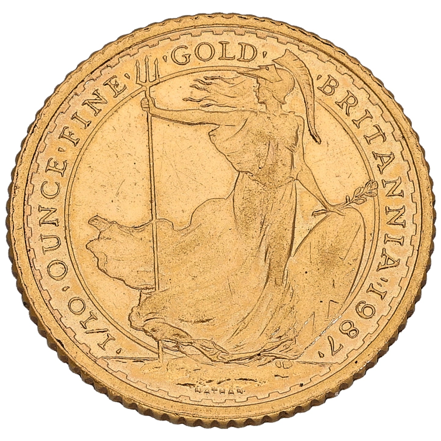 22ct Gold Queen Elizabeth II 1/10 OZ Britannia Coin 1987