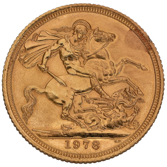 22ct Gold Queen Elizabeth II Full Sovereign Coin 1978