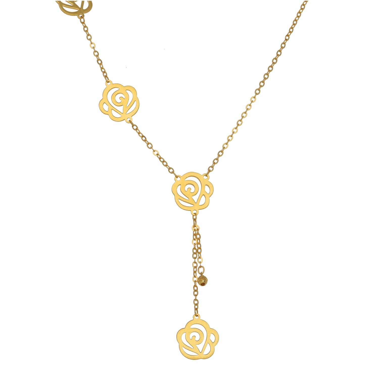 New 22ct Gold Floral Drop Necklace 20"
