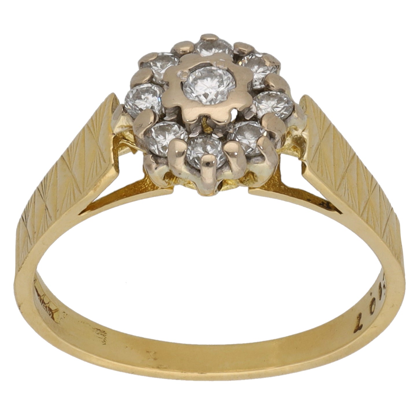 18ct Gold 0.19ct Diamond Cluster Ring Size M