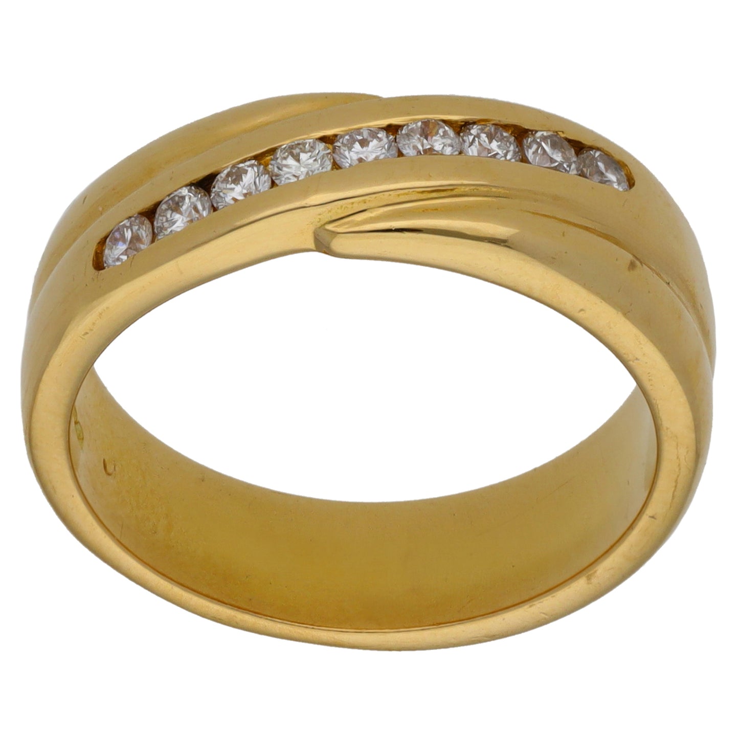 18ct Gold 0.45ct Diamond Half Eternity Ring Size Q
