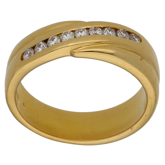 18ct Gold 0.45ct Diamond Half Eternity Ring Size Q