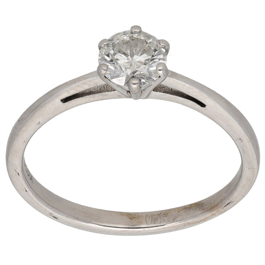 18ct White Gold 0.50ct Diamond Solitaire Ring Size N