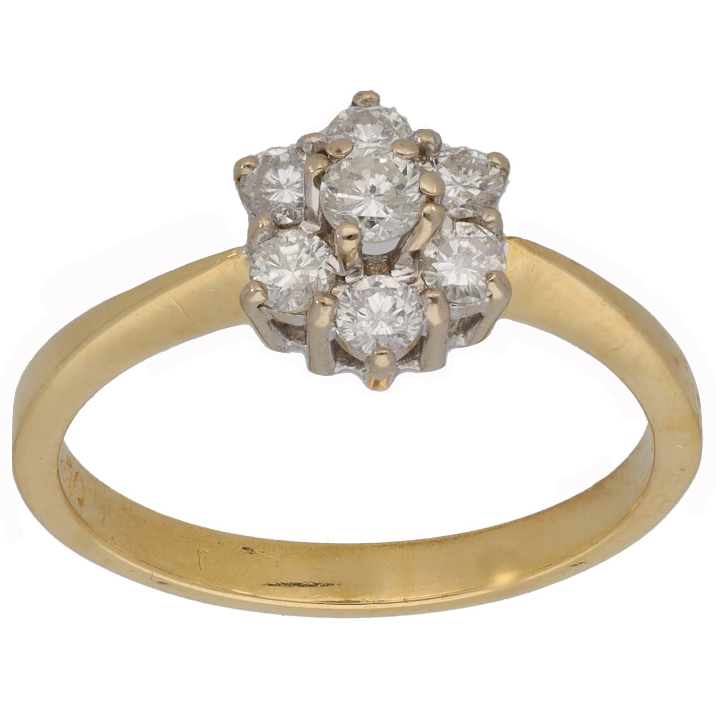 18ct Gold 0.35ct Diamond Cluster Ring Size P