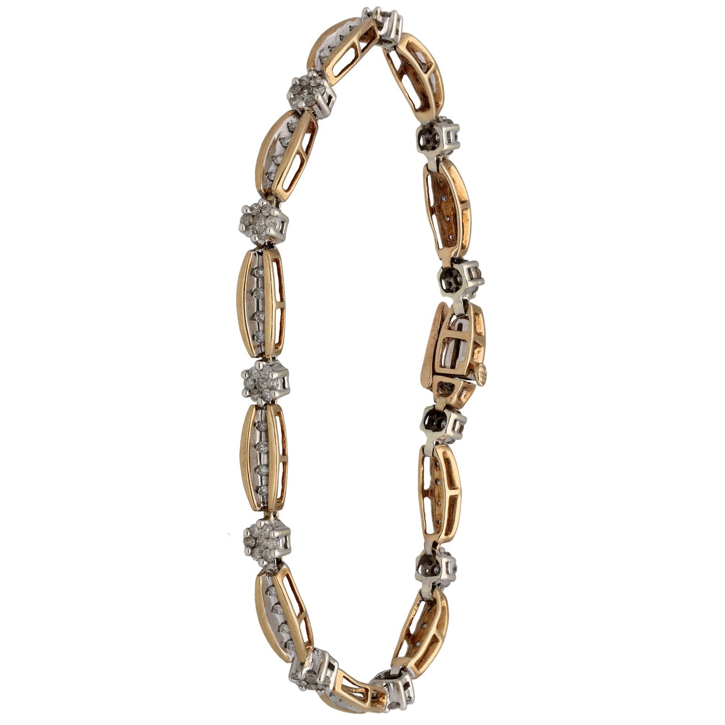 9ct Gold 1.21ct Diamond Fancy Stone Set Bracelet