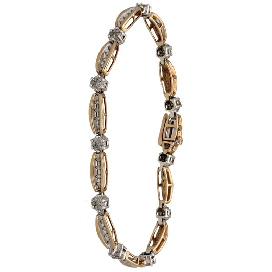 9ct Gold 1.21ct Diamond Fancy Stone Set Bracelet