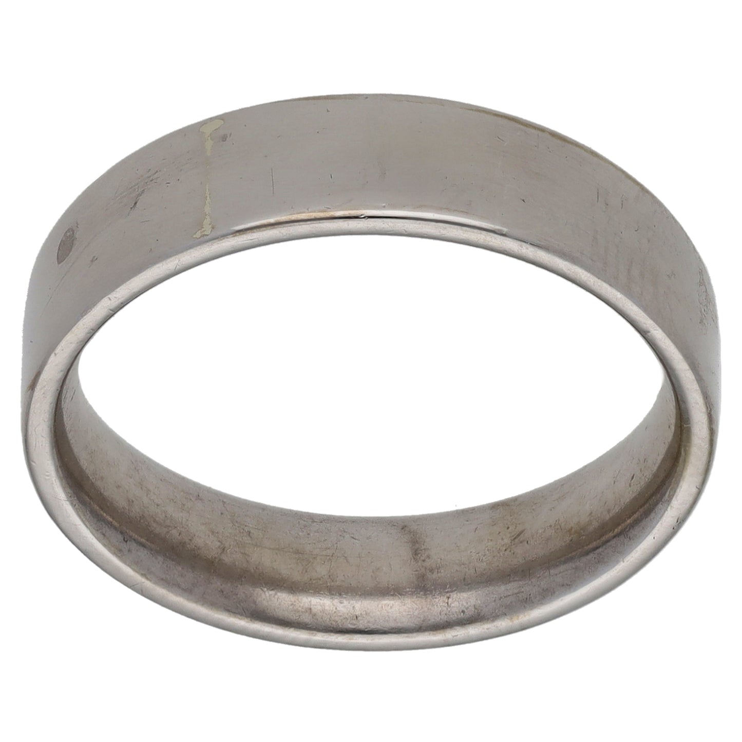 9ct White Gold Plain Wedding Ring Size O