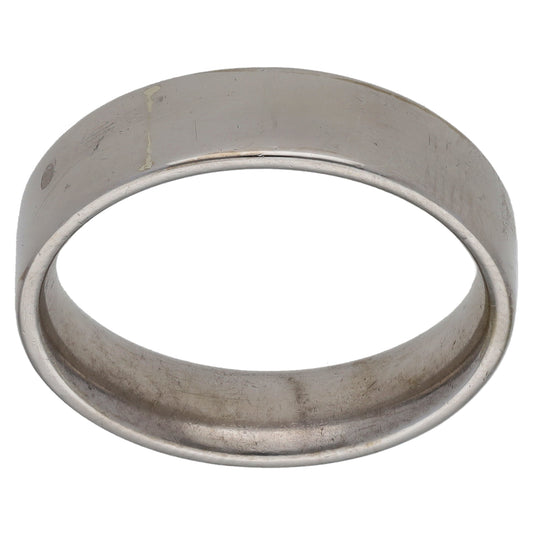 9ct White Gold Plain Wedding Ring Size O