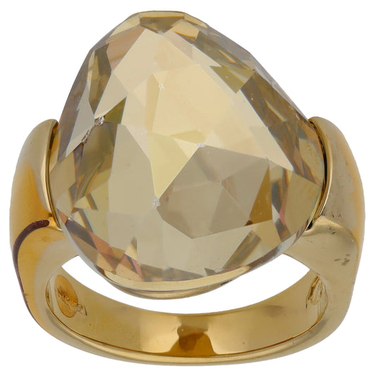 18ct Gold Citrine Single Stone Ring Size M