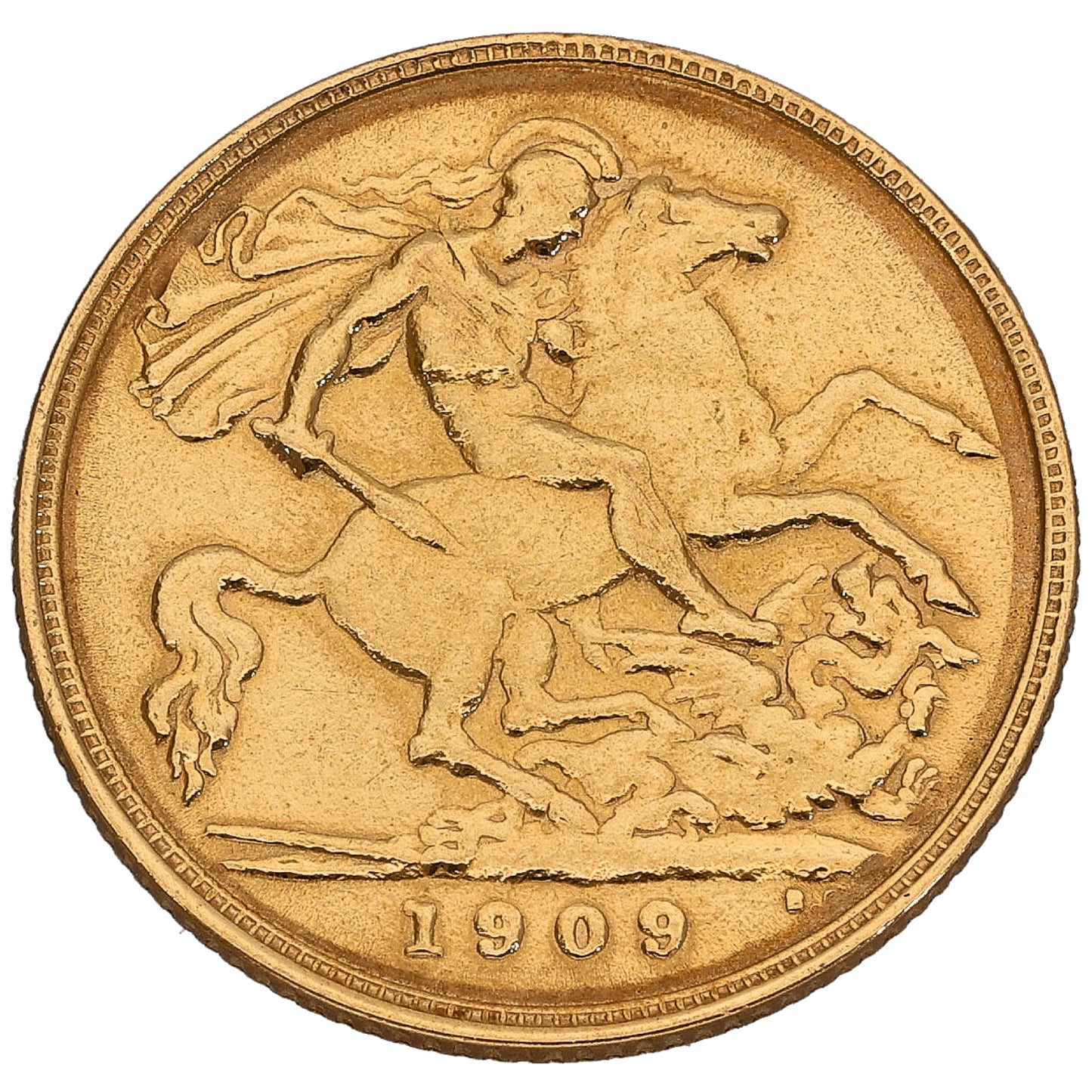 22ct Gold King Edward VII Half Sovereign Coin 1909