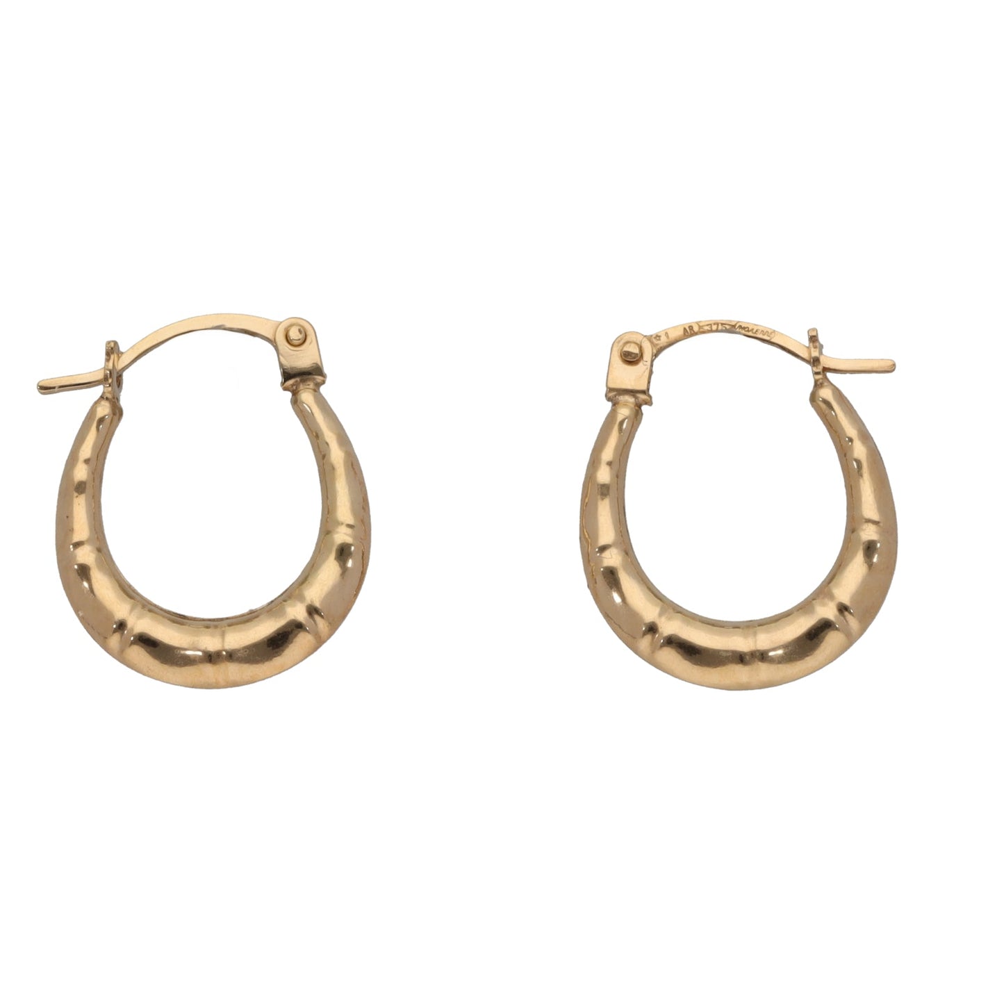 9ct Gold Patterned Creole Earrings