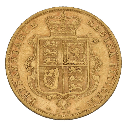 22ct Gold Queen Victoria Half Sovereign Coin 1877