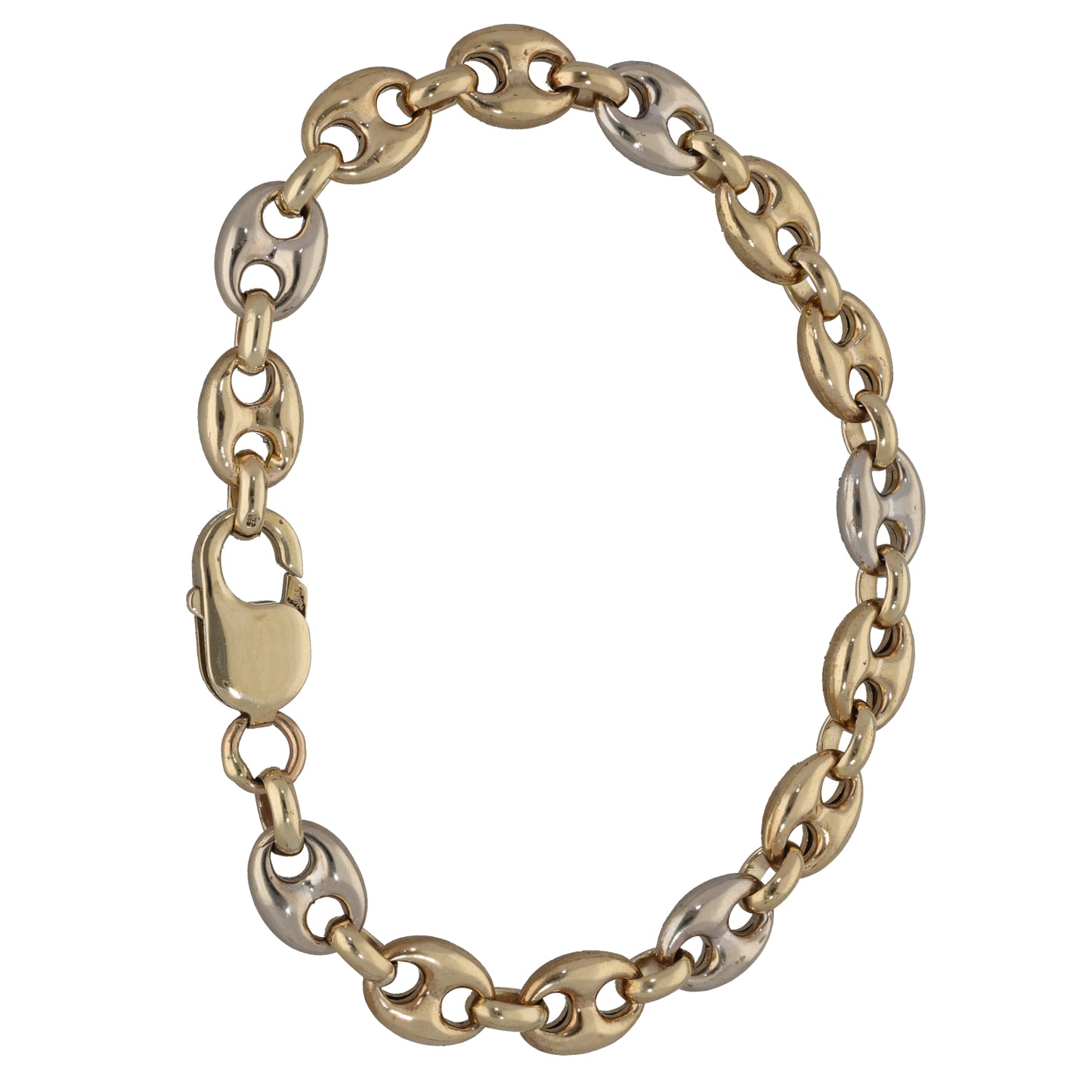 9ct Bicolour Gold Fancy Anchor Bracelet