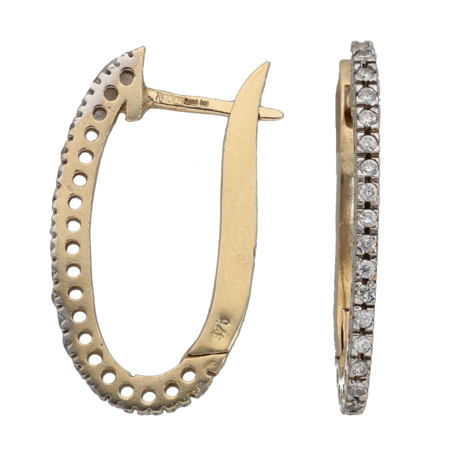 9ct Gold Cubic Zirconia Hoop Earrings