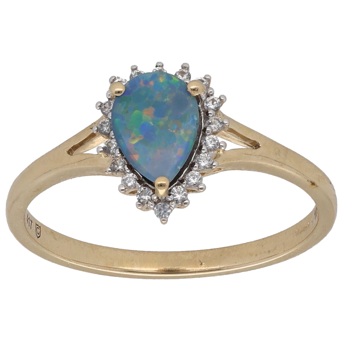 9ct Gold Opal Doublet & Imitation Gems Dress/Cocktail Ring Size N
