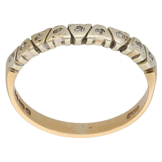 9ct Gold 0.09ct Diamond Alternative Ring Size N