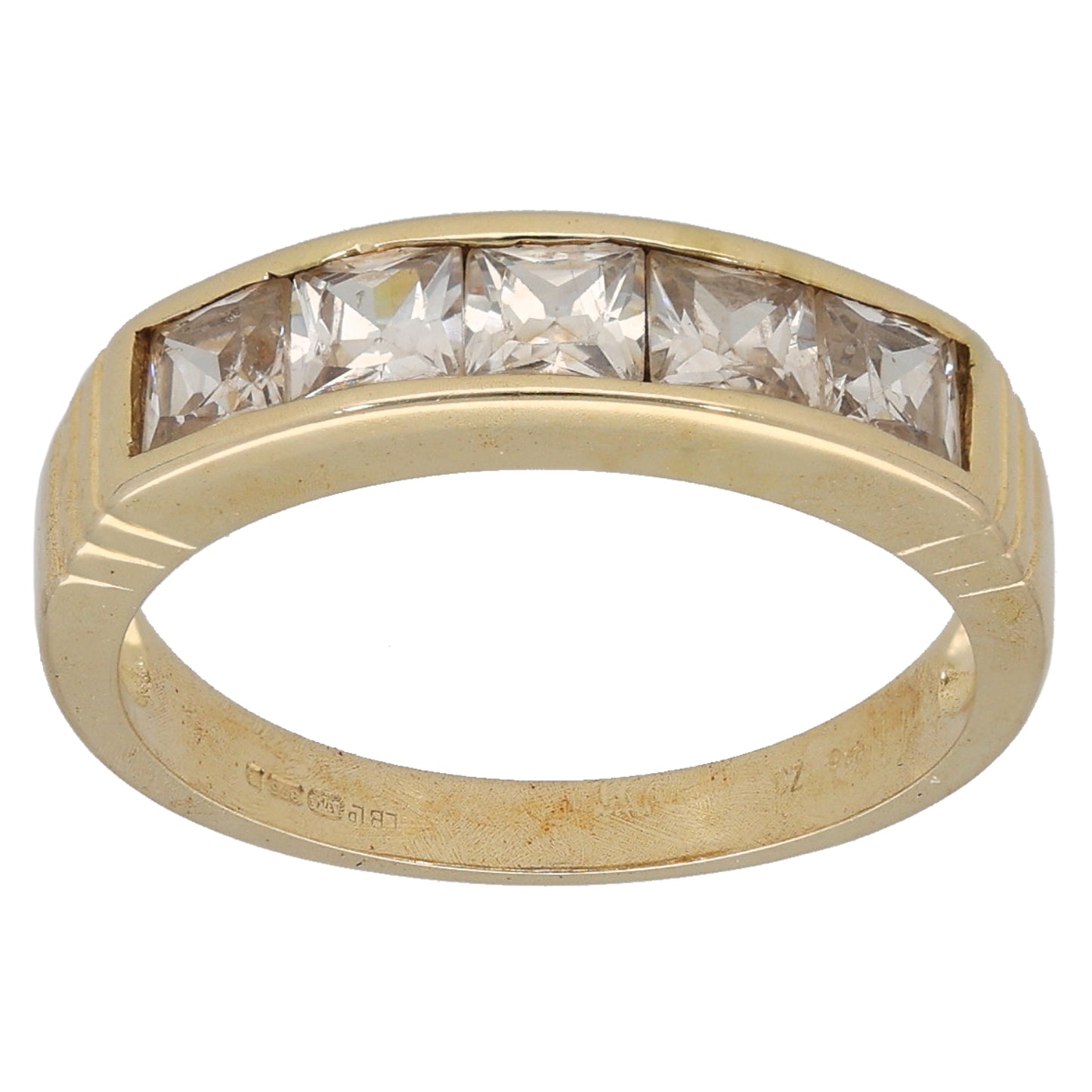 9ct Gold Cubic Zirconia Half Eternity Ring Size M