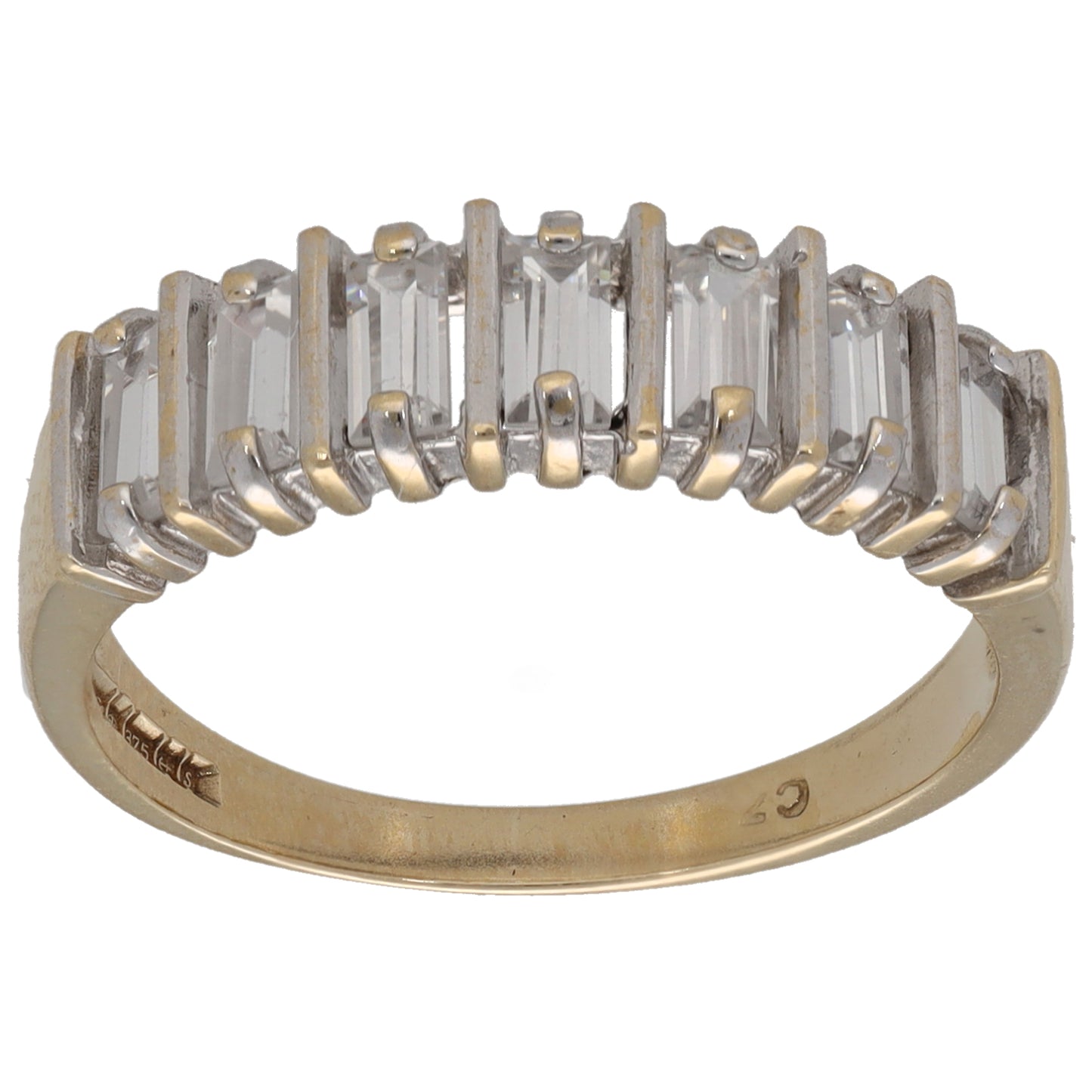 9ct Gold Cubic Zirconia Half Eternity Ring Size N