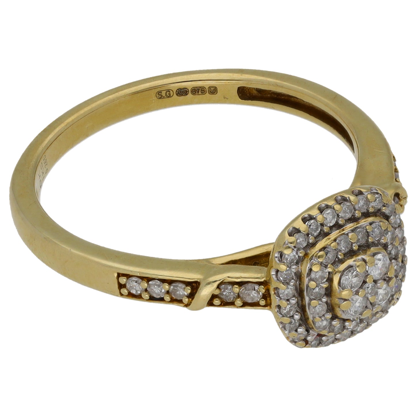 9ct Gold 0.265ct Diamond Dress/Cocktail Ring Size O