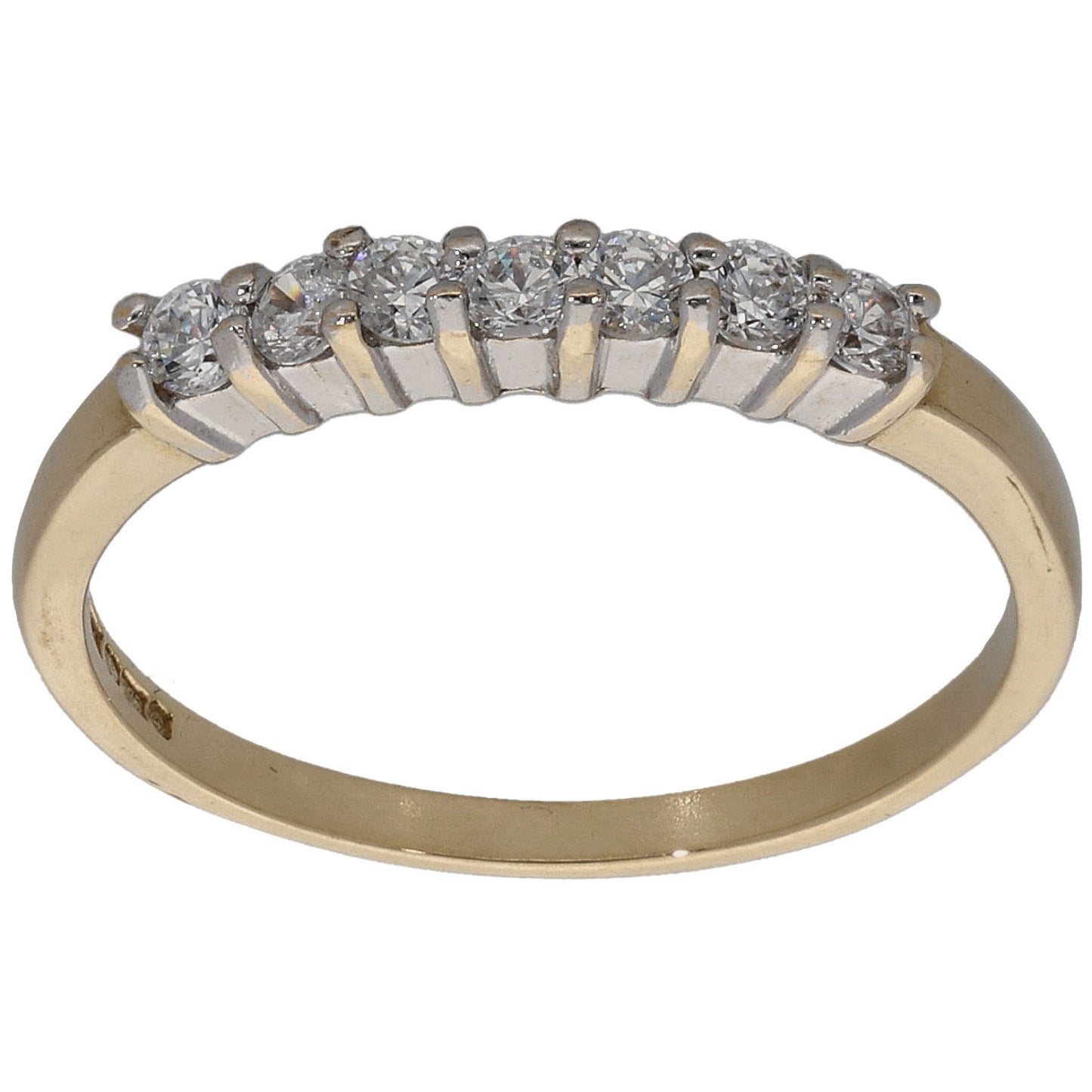 9ct Gold Cubic Zirconia Half Eternity Ring Size P