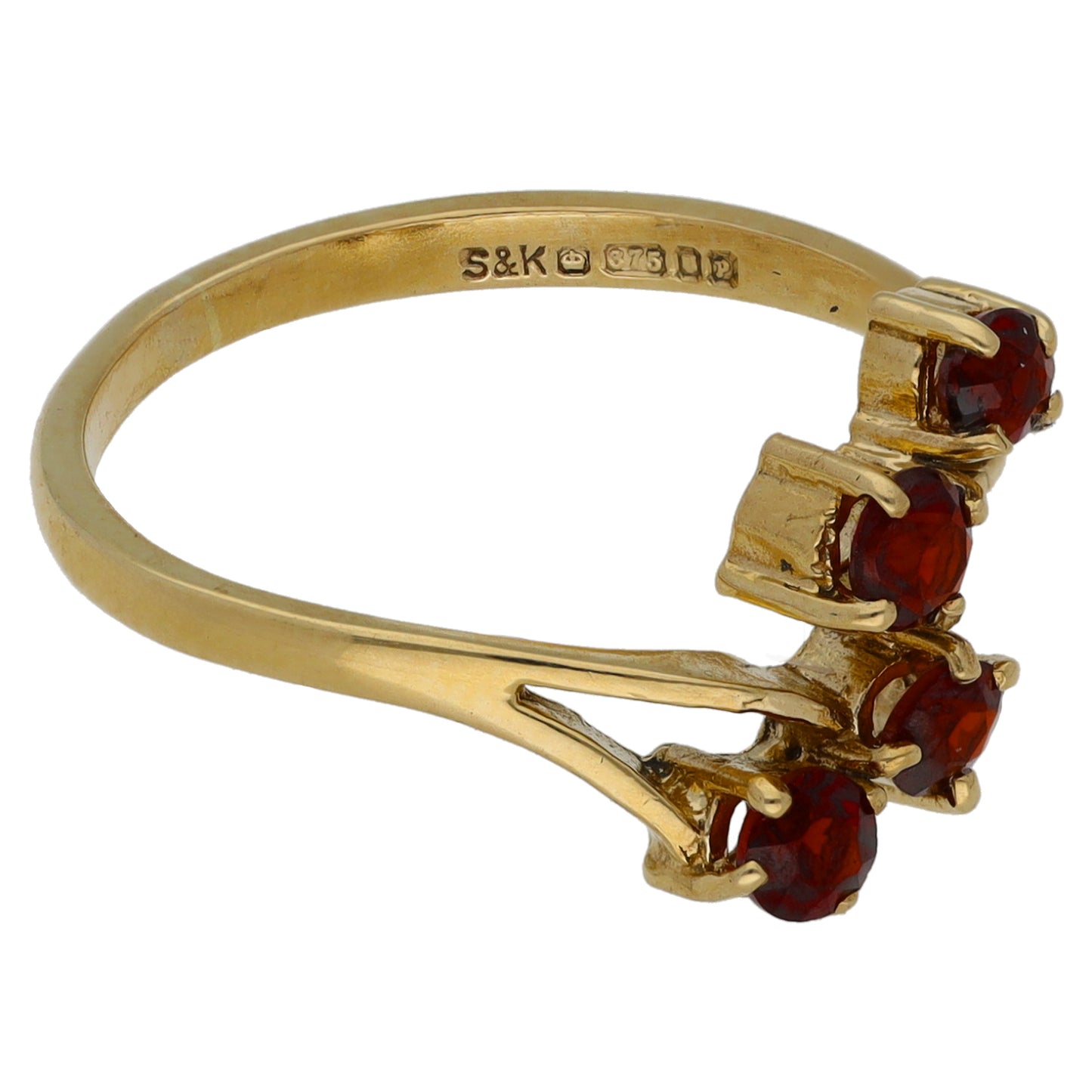 9ct Gold Garnet Dress/Cocktail Ring Size M