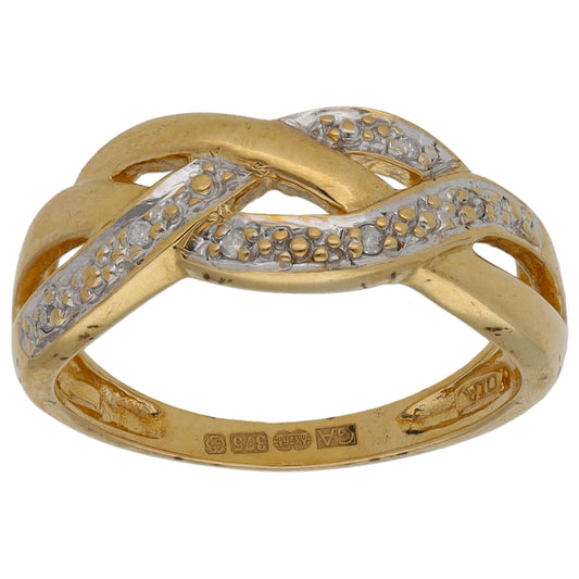 9ct Gold 0.03ct Diamond Dress/Cocktail Ring Size K