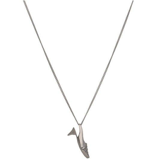 9ct White Gold Cubic Zirconia Shoe Pendant With Chain