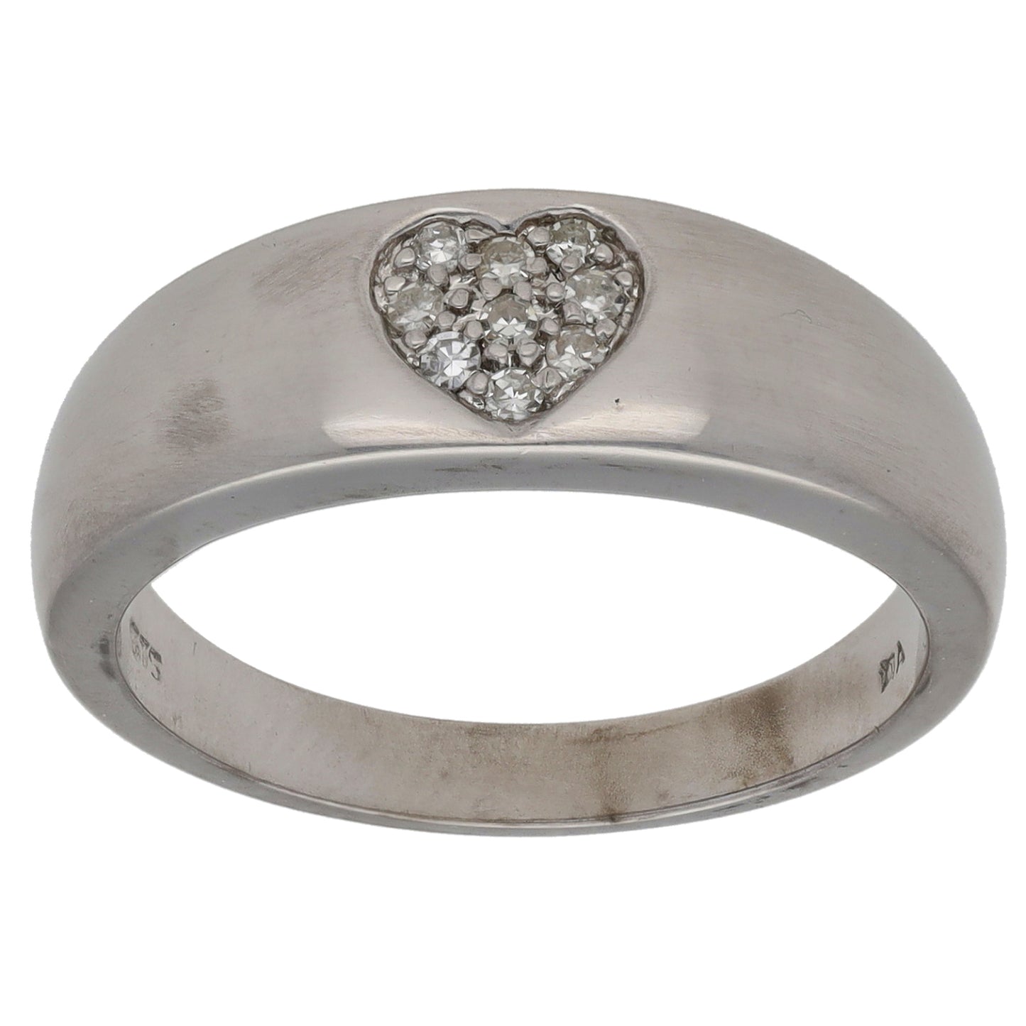 9ct White Gold 0.045ct Diamond Dress/Cocktail Ring Size N