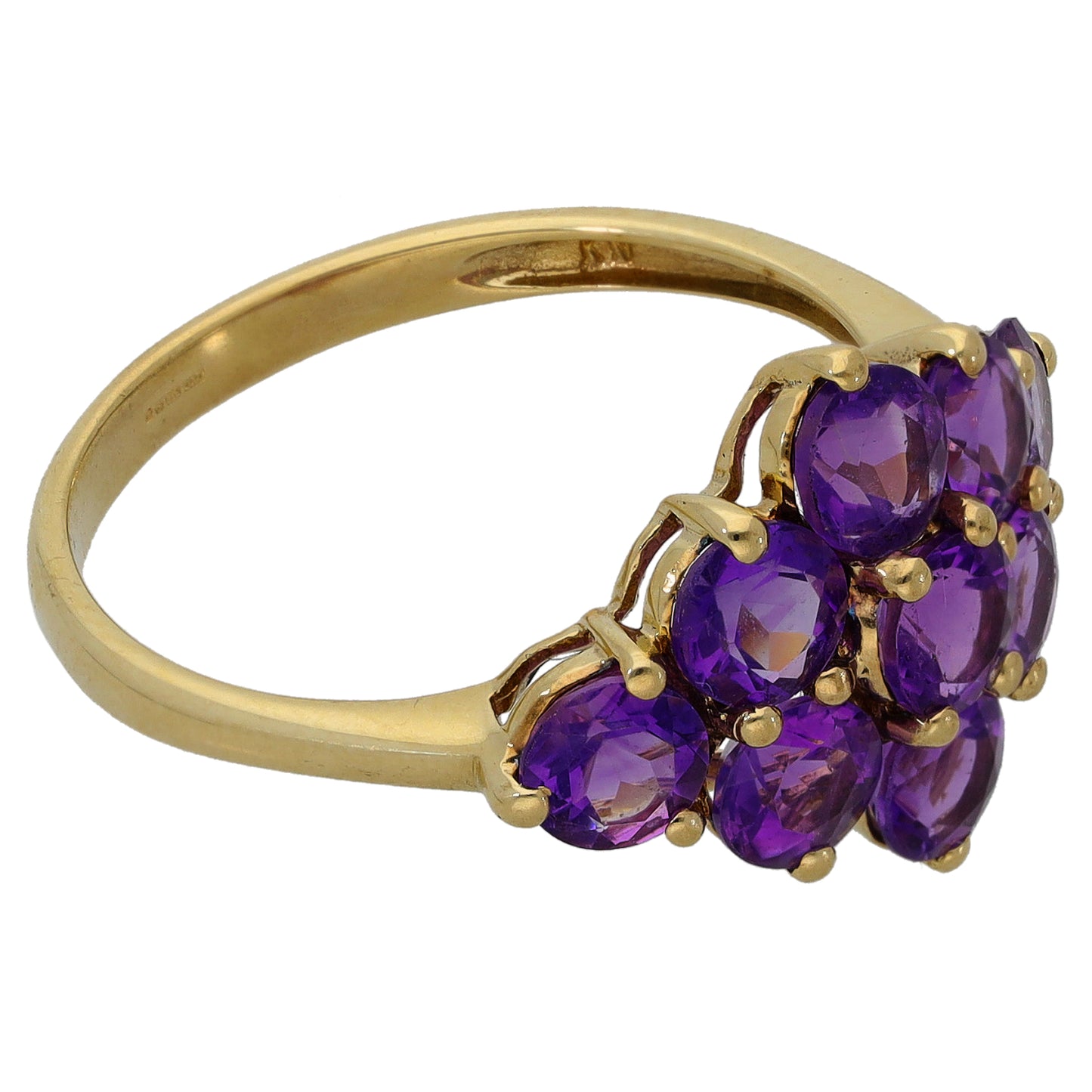 9ct Gold Amethyst Dress/Cocktail Ring Size T