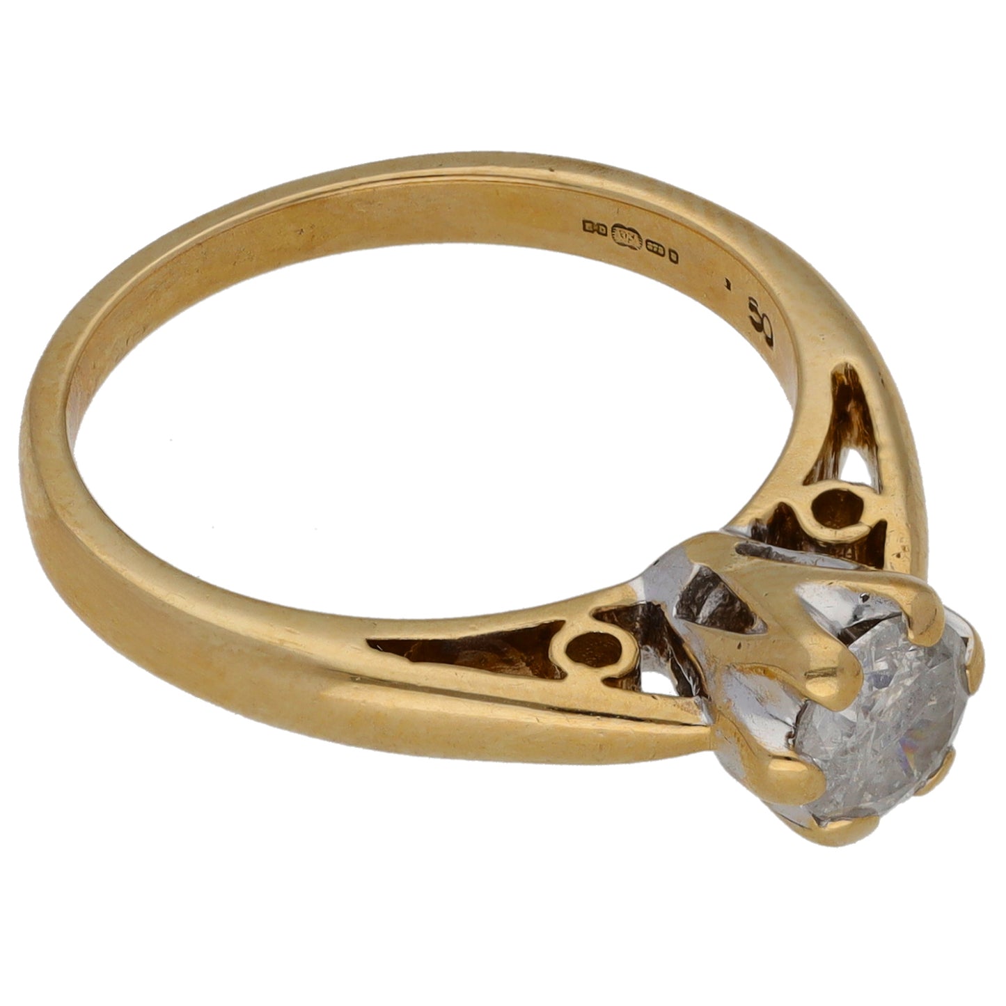 9ct Gold 0.50ct Diamond Solitaire Ring Size M